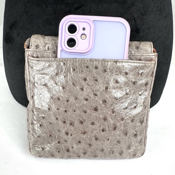 Hobo International Ostrich Grey Crossbody Mini Bag - Picture 10 of 10